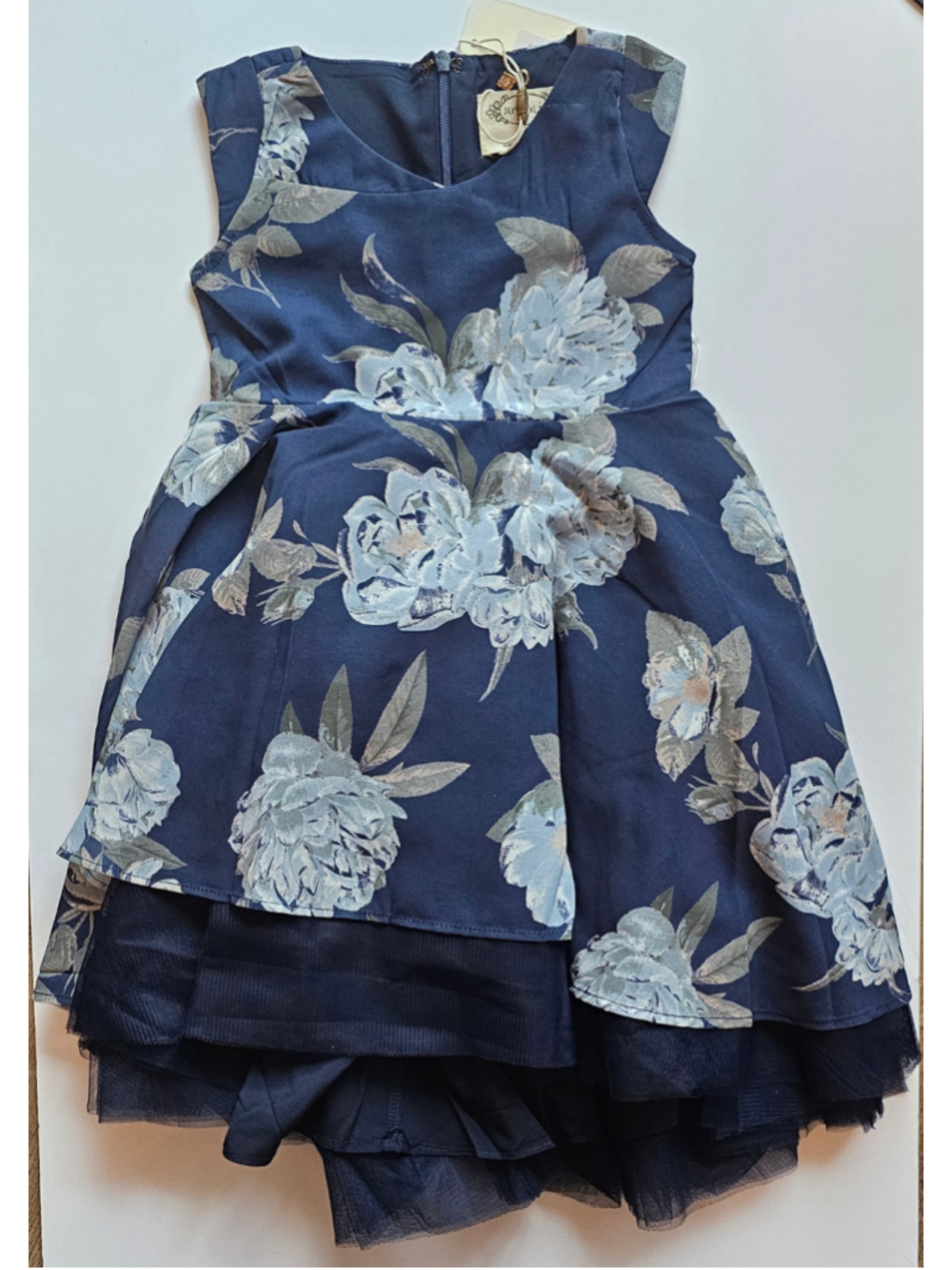 Toddler Girls Joyfolie Floral Casual Dress Size 2T Blue Grey